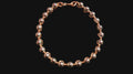 Metallic Silver Beaded & Copper Bracelet — Size 6 1/2 Small (6 mm Beads)